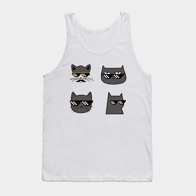 Cool cats thug life design Tank Top by Dope_Design